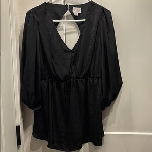 Isabel Maternity Black Backless 3/4 Sleeve Blouse